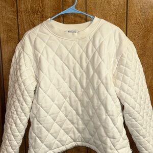 Athleta Ivory Quilted Sweatshirt